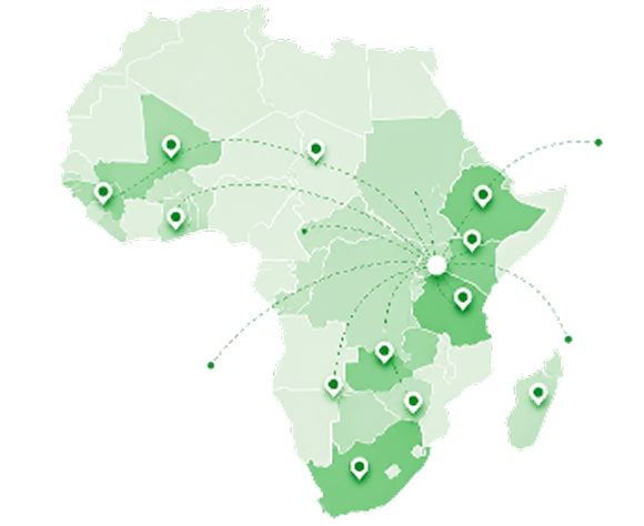 Map of ACRIDC reach across Africa